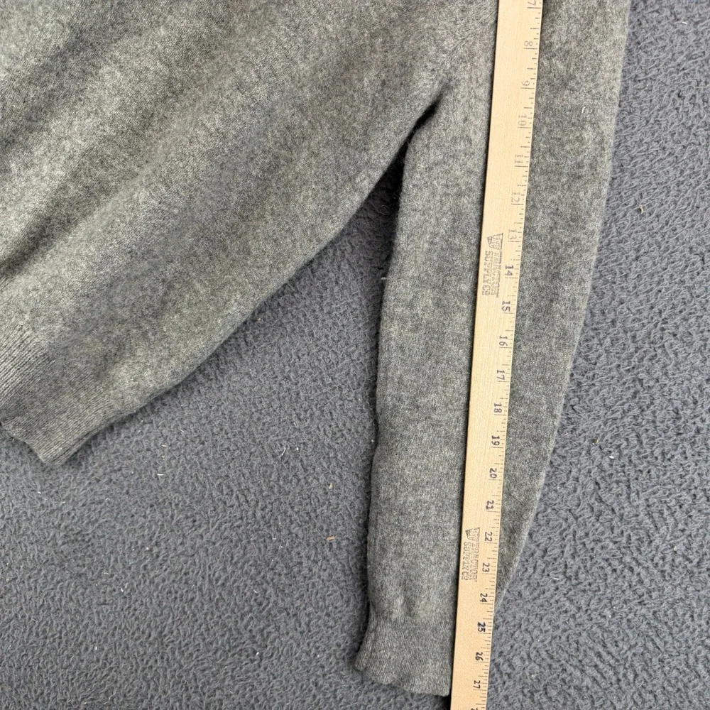 Polo Ralph Lauren Mens Large Gray‎ 100% Lambs Wool V-Neck Sweater Italian Yarn